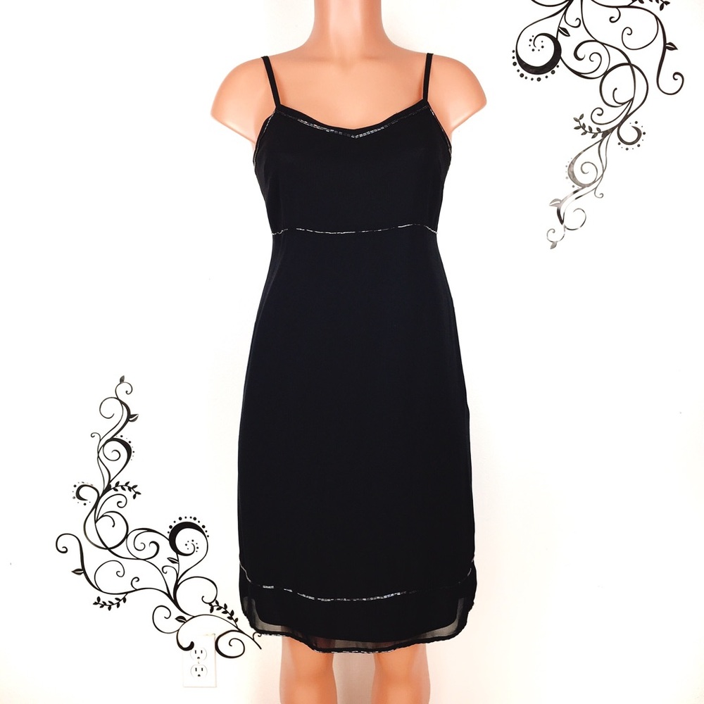 💢 EXPRESS Black Simple Beaded Spaghetti Strap Dress